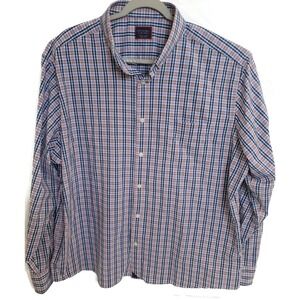 UNTUCKit Shirt Mens 3XL Blue Plaid Nathanson Button‎ Down Long Sleeve Stretch